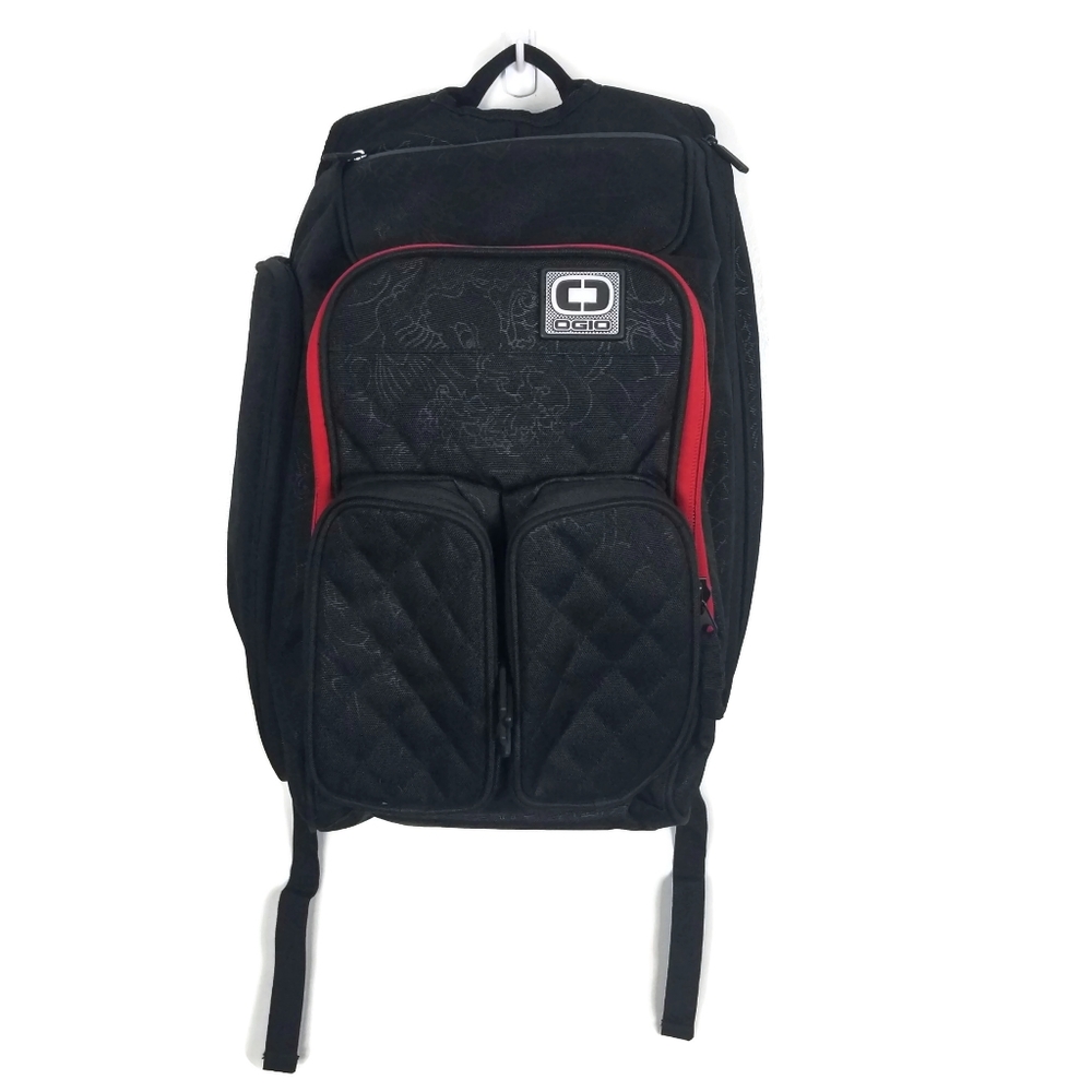 Like New Ogio Urboe Large Laptop Backpack Asian Dragon Cloud Motif Black